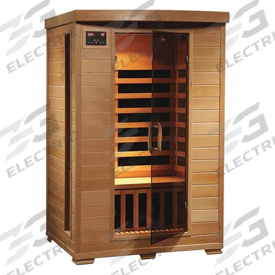 HEATWAVE Infrared Sauna: Rectangular, Hemlock Wood, 2 Max Occupancy, 6 Heaters - Infrared Saunas