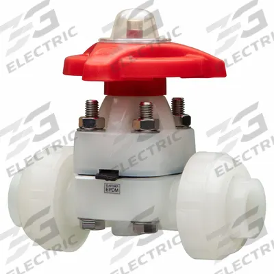 ASAHI Diaphragm Valve: 1 1/4 in, PVDF, 2-Way, 150 psi Max Pressure (CWP) - PVDF Diaphragm Valves for Chemicals