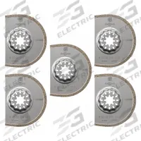 FEIN Oscillating Scraper Blade: 3 in Blade Wd, 3 in Blade Lg, Diamond Grit, 5 Pieces, 5 PK (MPN 63502216230). Key specifications — attr1097676: FEIN; attr1097658: Diamond Grit; attr1097655: Semi-Circular.
