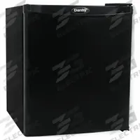 DANBY Mini Fridge: Black, 1 cu ft Total Capacity, 1 Shelves, Energy Star Certified, Up to 8.9 cu ft (MPN DAR010A1BDB). Key specifications — Plug Type: 3-Prong; Includes Ice Maker: No; Color: Black; Defrost: Automatic; Voltage: 120V; Energy Star Certified: Yes; Includes Water Dispenser: No; Door Hinge: Swing.