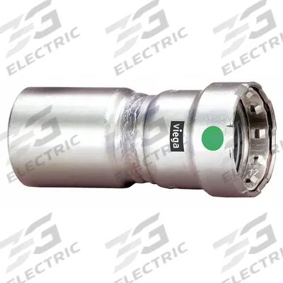 VIEGA MEGAPRESS Crimp Fitting: 3/4 in Pipe x 1/2 in Pipe Size, FTG x Press-fit - Potable Water Stainless Steel Press Fittings