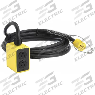 KH INDUSTRIES Pendant Drop Outlet Box: 25 ft Lg, 12/3, 5-15P Plug, 4 Outlets, 15 A Current - Pendant Drop Outlet Boxes