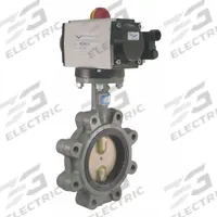 MILWAUKEE VALVE Pneumatically Actuated Butterfly Valve: For Water Media, Air to Spring, Ductile Iron (MPN GLB33E D 5). Key specifications — Brand: MILWAUKEE VALVE; Pilot Solenoid Voltage: Not Included.