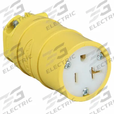 HUBBELL Straight Blade Connector: 5-20R, 125V AC, 20 A, 2 Pole, 3 Wire, Yellow (MPN HBL1533) - General Purpose Connectors