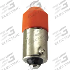 EATON Compact LED Bulb: LED, Miniature Bayonet (BA9s), (T) Tubular, T3-1/4, 120V AC/DC, 0.72 W Watt (MPN E22LED120ON). Key specifications — Light Color: Orange; Voltage: 120V AC/DC; Brand: EATON; Bulb Shape: T3-1/4.