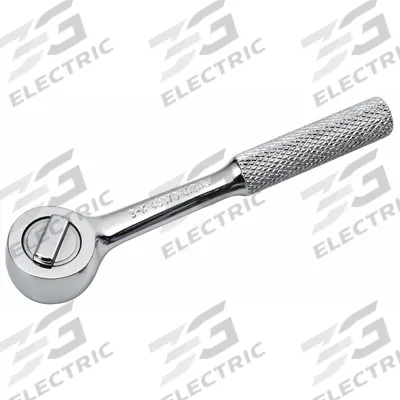 SK PROFESSIONAL TOOLS Hand Ratchet: Round, Reversible, 4 1/2 in Overall Lg, Chrome - Standard-Head Ratchets