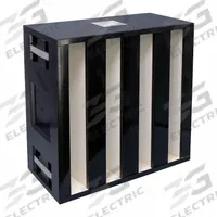 KOCH FILTER V-Bank Air Filter: 24 in x 24 in x 12 in, Microfiber Glass, No Header, 4 Vs (MPN 114-852-102). Key specifications — attr1286015: KOCH FILTER; attr1286018: Plastic; attr1286019: Microfiber Glass; attr1286016: Odors.