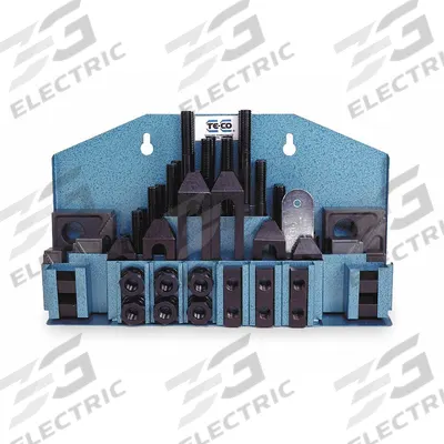 TE-CO Clamping Kit: For 7/16 in T-Slot, 3/8"-16 Stud - Wall-Mount Machine Clamping Kits