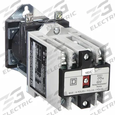 SQUARE D NEMA Control Relay: Surface Relay Mounting, 24V DC Coil Volt, 8NO - Surface-Mounted Relays