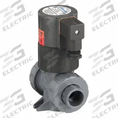 HAYWARD Solenoid Valve: 2-Way, Normally Closed, 3/4 in Pipe Size, 120V AC, Inline Single, PVC Body (MPN SV10075STE). Key specifications — Pipe Size: 3/4 in; Voltage: 120V AC; Brand: HAYWARD; Coil Enclosure: Without Junction Box.