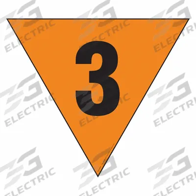 LABELMASTER Fire Division Symbol Placard: 3, 12 in, 12 in Label Wd, Adhesive Dura-Vinyl