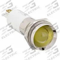 APPROVED VENDOR Protruding Panel Light: 12 mm Panel Mounting Hole Dia, LED, Yellow, Protruding Head (MPN 24M125). Key specifications — Brand: APPROVED VENDOR; Electrical Connection: 0.11 Male Quick Disconnect.