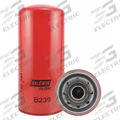 BALDWIN FILTERS Oil Filter: B239, 1 1/2"-16 Thread Size, 12 1/8 in Overall Ht - Spin-On Oil Filters