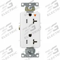 LEVITON Plugs and Receptacles: Duplex, 5-20, White, 125V AC, 20 A, 2 Pole / 3 Wire (MPN T1636-IGW)