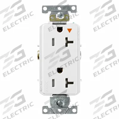 LEVITON Plugs and Receptacles: Duplex, 5-20, White, 125V AC, 20 A, 2 Pole / 3 Wire (MPN T1636-IGW) - General Purpose Receptacles