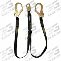 MILLER BY PIP Miller Welding Lanyard Double: Hot Work, Steel Rebar Hook, Steel Snap Hook, 6 ft Lg (MPN FPLWLL-TUS). Key specifications — Color: Black; Brand: MILLER BY PIP; Adjustable Length: No.