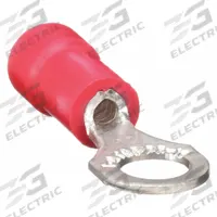 STA-KON Ring Terminal: Red, Vinyl Insulation, #4 Stud Size, 22 AWG to 18 AWG Wire Sizes, 600 V (MPN 18RA-4). Key specifications — attr1308027: STA-KON; attr1356587: Serrated.
