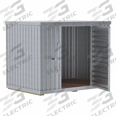 APPROVED VENDOR Storage Shed: 109 in W x 77 in D x 85 in H, 409.6 cu ft, Gray - Steel Forkliftable with Flat Roof Sheds