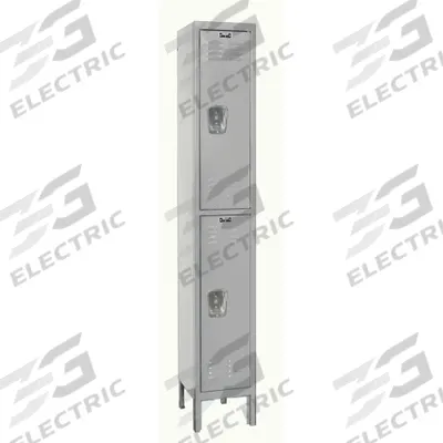 HALLOWELL Locker: 12 in x 12 in x 78 in, Louvered, 2 Tiers, 1 Units Wide, Combo/Padlock - Louvered Metal Wardrobe Lockers