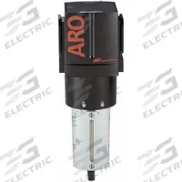 ARO Compressed Air Filter: Particulate, 3/4 in NPT, 5 micron, 288 cfm, 250 psi Max Op Pressure, 3000 (MPN F35451-410). Key specifications — attr110055: 3000; attr110008: ARO.
