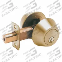 TELL MANUFACTURING Double Cylinder Deadbolt: Cylindrical, 1 3/4 in Door Thick - Max, Brass (MPN DB2062-SC-US3). Key specifications — Brand: TELL MANUFACTURING; Cylinder Core Type: Conventional Core Cylinder; Finish: Bright Brass, Clear Coated; Keyway Type: Schlage C; Includes Core: Core Included.