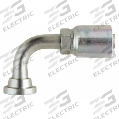 PARKER Hydraulic Crimp Fitting: Steel x Steel, 90° Elbow, -12 For Hose Dash Size - Crimp Hydraulic Hose Fittings with Flange Connection