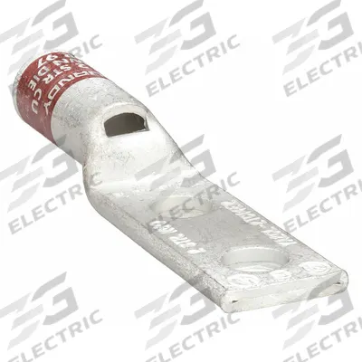 BURNDY Compression Lug: For 2 AWG, Stranded Wire, 1/4 in Stud Size, Std - Two-Hole Compression Lugs