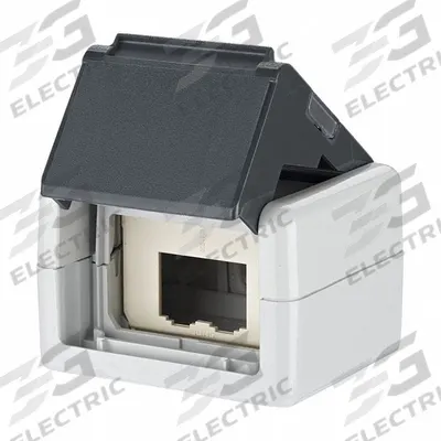 METZ CONNECT RJ45 Housing: Surface, Thermoplastic, 90° Mounting Angle, 2 Ports - Voice & Data Housings, Panels & Connector Components