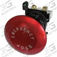 EATON Mushroom Head Push Button: Non-Illuminated, Mushroom Head Profile, Metallic, 30 mm, 1NO/1NC (MPN E34JB2N8-1X). Key specifications — Brand: EATON; Action: Momentary; Series: E34; Push Button Material Type: Metallic.