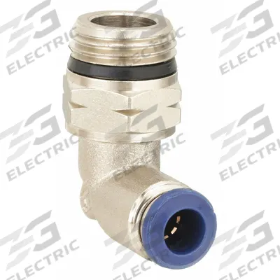 AIGNEP USA Push-Fit Elbow Fitting: 5/16 in OD x 1/8 in Pipe Size, Brass, Silver - Nickel-Plated Brass Tube Fittings