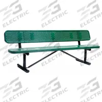 GRAINGER Outdoor Bench: 96 in Overall Lg, 32 1/2 in Overall Ht, Green, Black, Dot Surface, Portable (MPN 4HUU5). Key specifications — Manufacturer Part Number: 4HUU5; Brand: GRAINGER; Frame Color: Black; Product Type: Outdoor Bench; Seat Color: Green.
