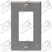 LEVITON Wall Plate: Decorator-Rocker, 1 Gang, Silver, Std Size (MPN 84401-A40). Key specifications — Brand: LEVITON; Material: Stainless Steel.