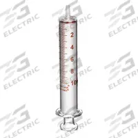 FORTUNA Reusable Glass Syringe: 10 mL Capacity - mL, Luer Slip, Borosilicate Glass, Reusable (MPN 7.102-37). Key specifications — Attachment Type: Luer Slip; Plunger Material: Borosilicate Glass; Tip Material: Borosilicate Glass; Barrel Material: Borosilicate Glass; Brand: FORTUNA; Compatible Needles: Sharp, Tri-Bevel Needles; Includes Needles: No; Replaceable Tip: No.