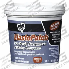 DAP Patching Compound: ElastoPatch, 32 oz Container Size, Pail, White (MPN 12278). Key specifications — Color: White; Series: ElastoPatch; Brand: DAP.