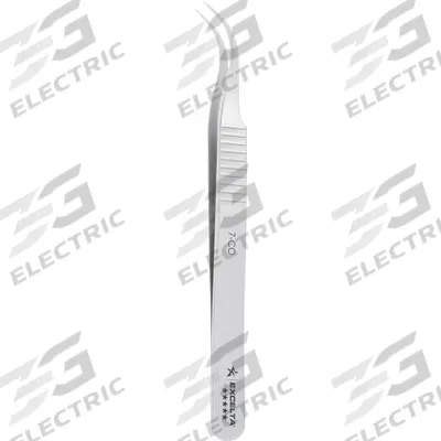 EXCELTA Tweezers: Cobalt, Point, Curved Tip - Wafer-Handling Tweezers
