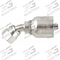 PARKER Hydraulic Crimp Fitting: Steel x Steel, 45° Elbow, -12 For Hose Dash Size, JIC x Crimp (MPN 13777-10-10). Key specifications — Fitting Gender: Female x Genderless; Fitting Connection Type: JIC x Crimp; Thread Size: 7/8"-14; For Hose Dash Size: -12; Brand: PARKER.