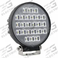 GROTE Round Work Light: Round, Flood, LED, Bracket, Blunt Cut Wires, Garbage Trucks/Tow Trucks (MPN BZ121-5). Key specifications — Housing Color: Black; Brand: GROTE; Electrical Connection: Blunt Cut Wires.
