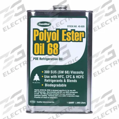 COMSTAR Synthetic Oil: Polyol Ester, 1 qt, 300 SUS, -39°C Pour Point - Polyol Ester Synthetic Refrigeration Oils