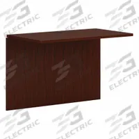 HON Desk Bridge: Laminate, Mahogany, 42 in Overall Wd, 29 in Overall Ht, 24 in Overall Dp (MPN HLPLB4224.LTM1). Key specifications — Desktop Material: Laminate; Desktop Color: Mahogany; Brand: HON; Frame Color: Mahogany; Frame Material: Laminate; Product Type: Desk Bridge.