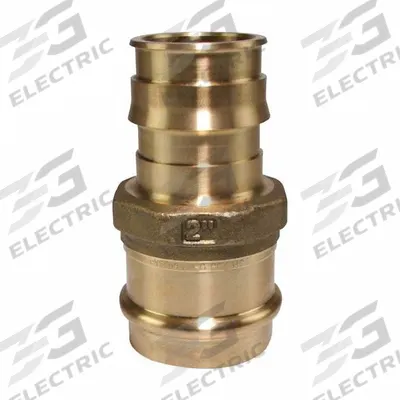 UPONOR Barbed Fitting Adapter: 2 in ID x 2 in Pipe Size, Barbed x Press-fit, Brass/Copper - Expansion Brass Barbed Tube Fittings