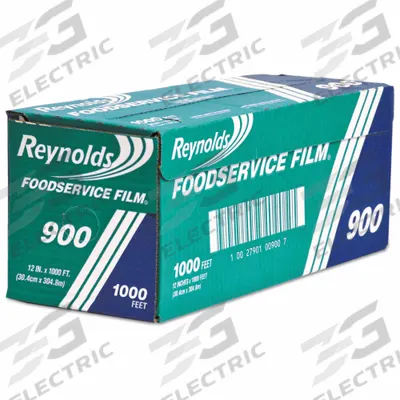 REYNOLDS Film Wrap Roll: Medium-Wt, No Fold, 12 in Sheet Wd, 1,000 ft Sheet Lg - Plastic Film Wrap Rolls