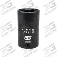 GEARWRENCH General Purpose Impact Sockets: 1/2 in Drive Size, SAE, 1 7/16 in Socket Size, 6-Point (MPN 84563N). Key specifications — attr1215501: GEARWRENCH; attr1215515: Black Oxide; attr1215518: 1-7/16 in.