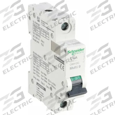 SCHNEIDER Supplementary Protector: 5 A Amps, 250V DC, 5kA at 250V DC, Lug, C60H-DC - DC-Only Rated, 1-Pole UL1077 DIN Rail-Mount Supplementary Protectors