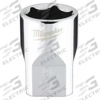 MILWAUKEE Standard Socket: SAE, 3/8 in Drive Size, 9/16 in Socket Size, 6-Point, Std, Chrome (MPN 45-34-9065). Key specifications — attr1204417: MILWAUKEE; attr1204392: Chrome.