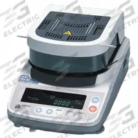 A&D WEIGHING Moisture Analyzer: 51 g Max Capacity, 50°C to 200°C, Halogen, RS232C, VFD, 0.001 g (MPN MX-50). Key specifications — Display Type: VFD; Brand: A&D WEIGHING; Interface: RS232C; Moisture Measurement Repeatability: 0.100 % to 0.020 %; Readability: 0.001 g.