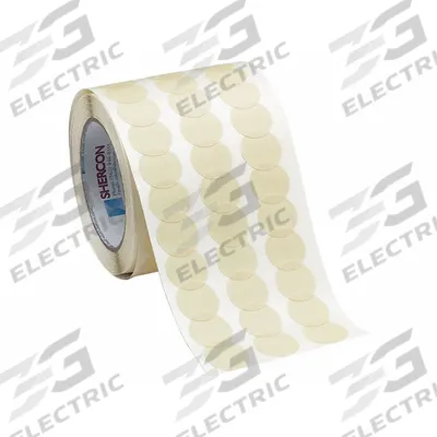 CAPLUGS Paper Tape Discs: KD SH, Off-White, Disc, 1/2 in Pre-Cut Dia, Acrylic, Crepe Paper - High-Temperature Masking Tape Discs