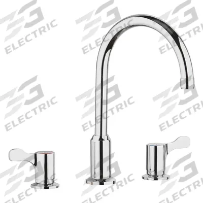 ELKAY Concealed Deck Faucet 8": Brass, Centerset, Deck, 3 Mounting Holes, 1.5 gpm Flow Rate - Widespread Kitchen Faucets