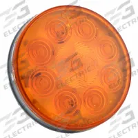 GROTE Stop/Turn/Tail Light: LED, Turn Signal Light, Amber, Round, 4 5/16 in Overall Dia, Pigtail (MPN 53253). Key specifications — Standards: FMVSS 108; Electrical Connection: Pigtail; Brand: GROTE; Installation Type: Permanent; Lens Color: Amber; Mount Type: Grommet; Lighting Technology: LED; Light Type: Turn Signal Light.