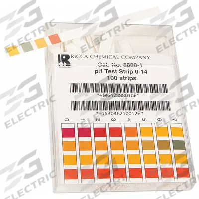 RICCA CHEMICAL pH Test Strips: 0 pH to 14 pH, 1.0 pH Resolution, 4 in Overall Lg - Low Precision pH Strips