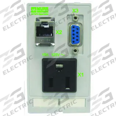 MURRELEKTRONIK Combination Insert: RJ45 Cat5E/SUB-D9, NEMA 5-15 - Panel Interface Inserts